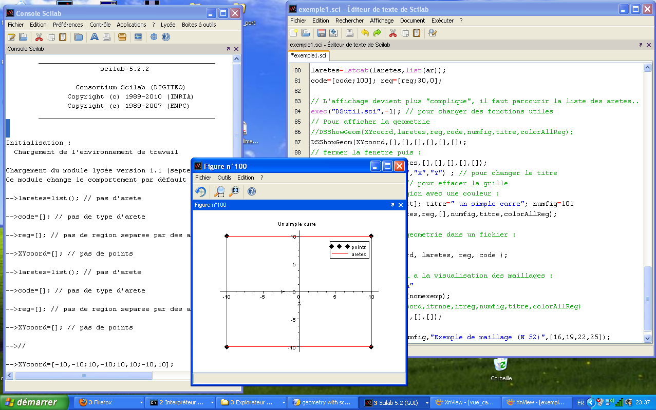les fenters de SCILAB